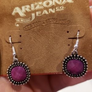 Arizona purple simulated rock earrings